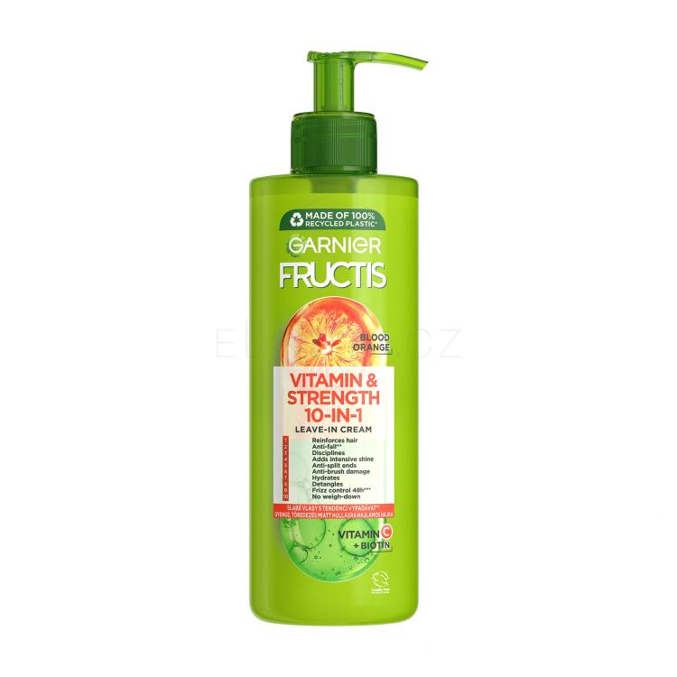 Garnier Fructis Vitamin &amp; Strength 10-IN-1 Leave-In-Cream Bezoplachová péče pro ženy 400 ml