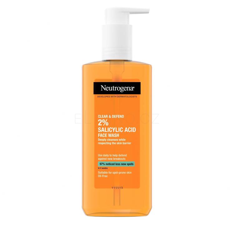 Neutrogena Clear &amp; Defend 2% Salicylic Acid Facial Wash Čisticí gel 200 ml