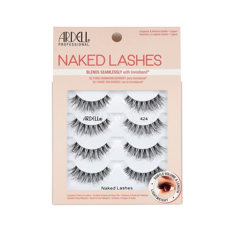 Ardell Naked Lashes 424 Umělé řasy pro ženy 4 ks Odstín Black poškozená krabička