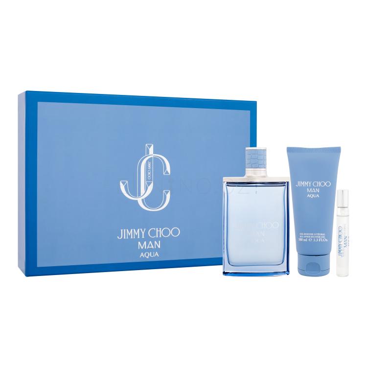 Jimmy Choo Man Aqua Dárková kazeta toaletní voda 100 ml + toaletní voda 7,5 ml + sprchový gel 100 ml