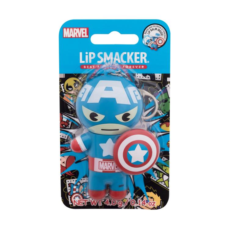 Lip Smacker Marvel Captain America Red, White &amp; Blue-Berry Balzám na rty pro děti 4 g