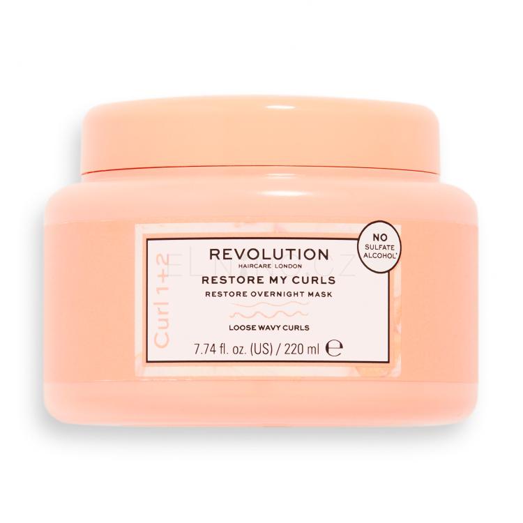 Revolution Haircare London Curl 1+2 Restore My Curls Restore Overnight Mask Maska na vlasy pro ženy 220 ml