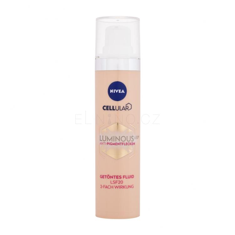 Nivea Luminous 630 Antispot Tinted Fluid SPF20 Denní pleťový krém pro ženy 40 ml