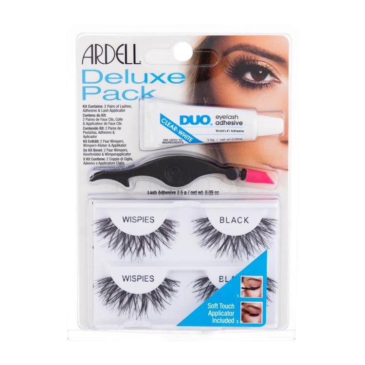 Ardell Wispies Deluxe Pack Umělé řasy pro ženy Odstín Black Set poškozená krabička