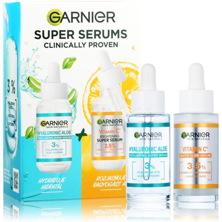 Garnier Skin Naturals Super Serums Dárková kazeta pleťové sérum Skin Naturals Vitamin C 30 ml + pleťové sérum Skin Naturals Hyaluronic Aloe 30 ml