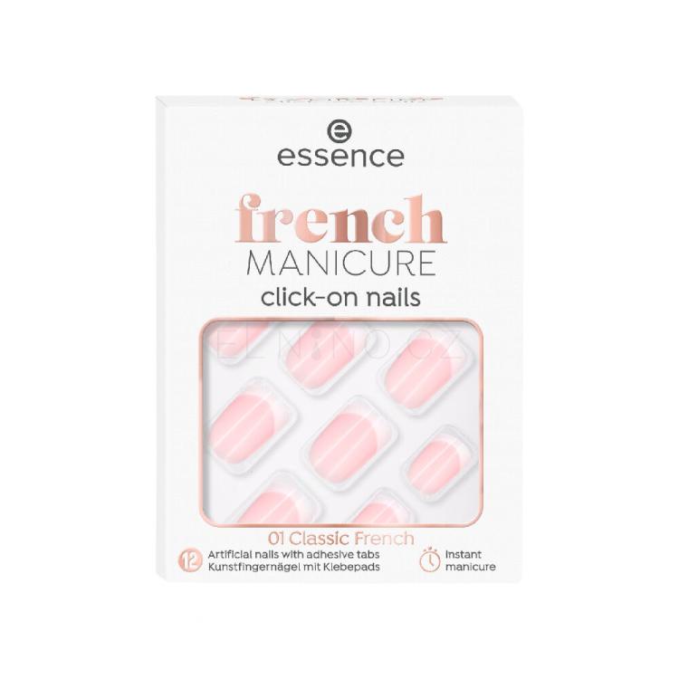 Essence French Manicure Click &amp; Go Nails Umělé nehty pro ženy Odstín 01 Classic French Set