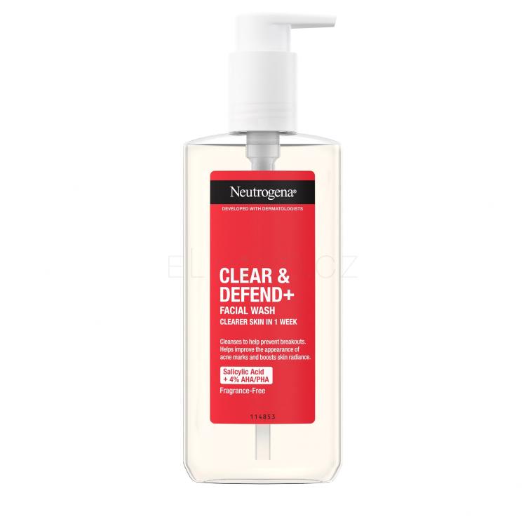 Neutrogena Clear &amp; Defend+ Facial Wash Čisticí gel 200 ml