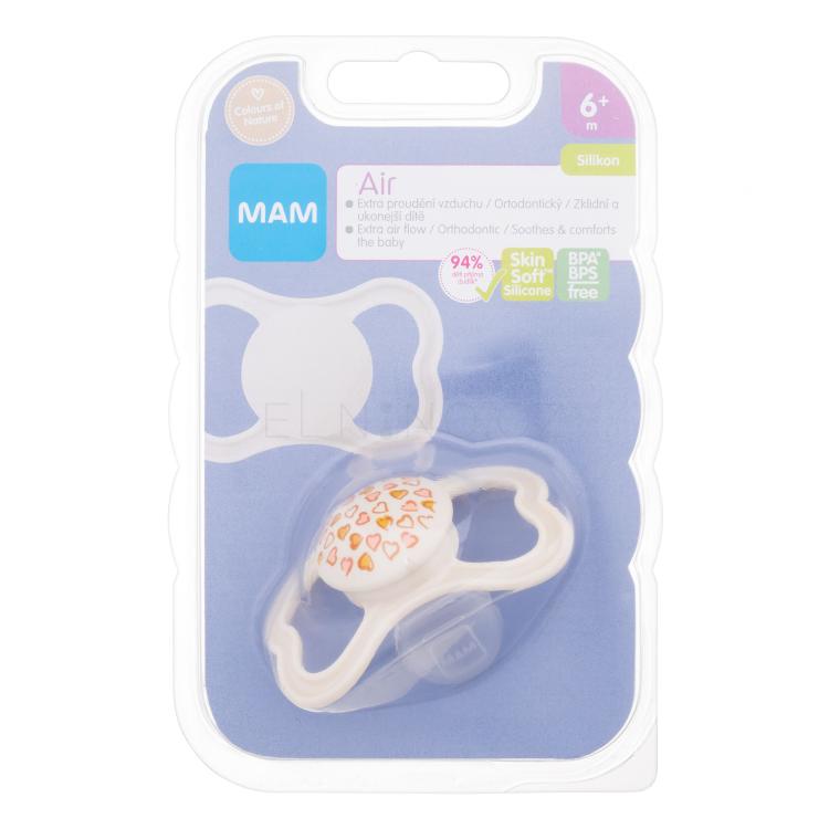 MAM Air Silicone Pacifier 6m+ Hearts Dudlík pro děti 1 ks