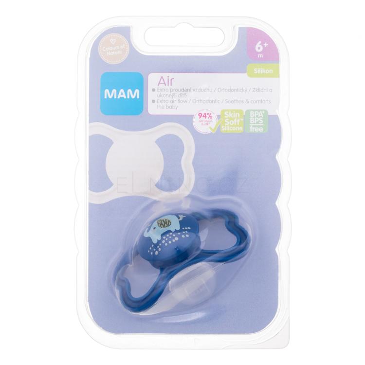 MAM Air Silicone Pacifier 6m+ Elephant Dudlík pro děti 1 ks