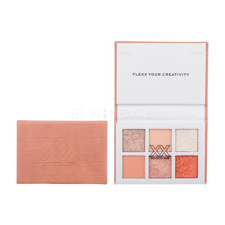 XX Revolution Flexx Shadow Palette Basic Peach Oční stín pro ženy 6,6 g