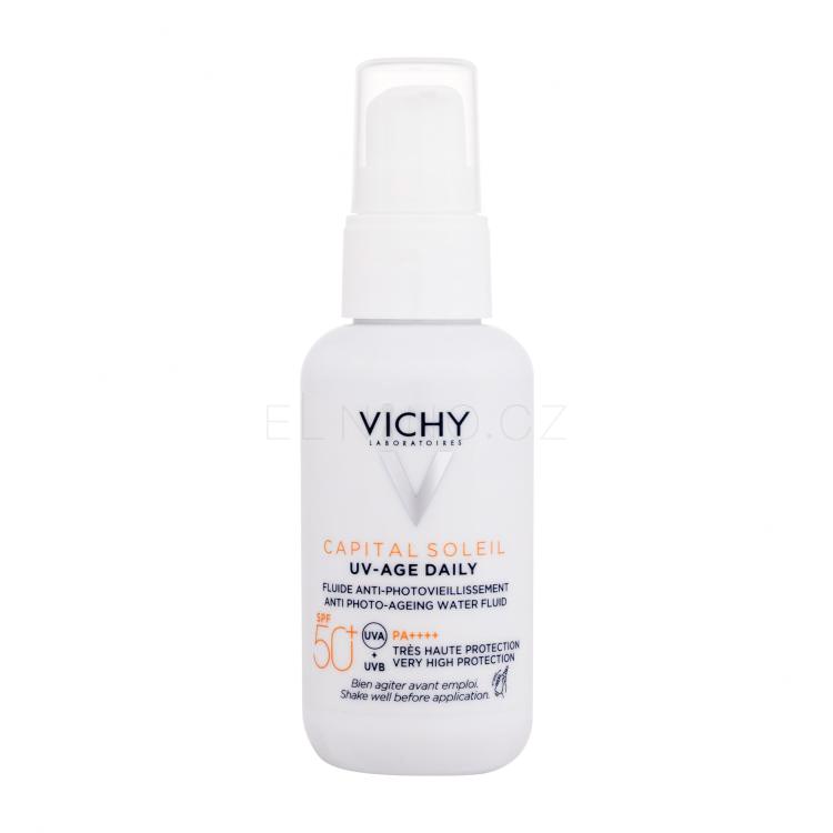 Vichy Capital Soleil UV-Age Daily Anti Photo-Ageing Water Fluid SPF50+ Opalovací přípravek na obličej pro ženy 40 ml