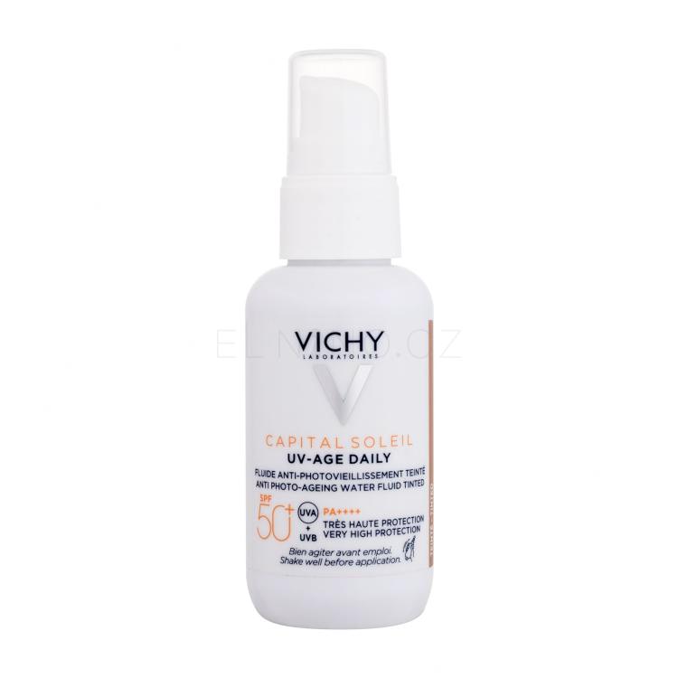 Vichy Capital Soleil UV-Age Daily Anti Photo-Ageing Water Fluid SPF50+ Tinted Opalovací přípravek na obličej pro ženy 40 ml