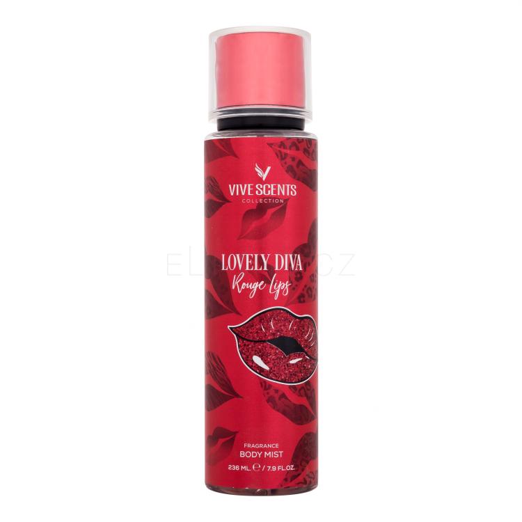 Vive Scents Lovely Diva Rouge Lips Tělový sprej pro ženy 236 ml