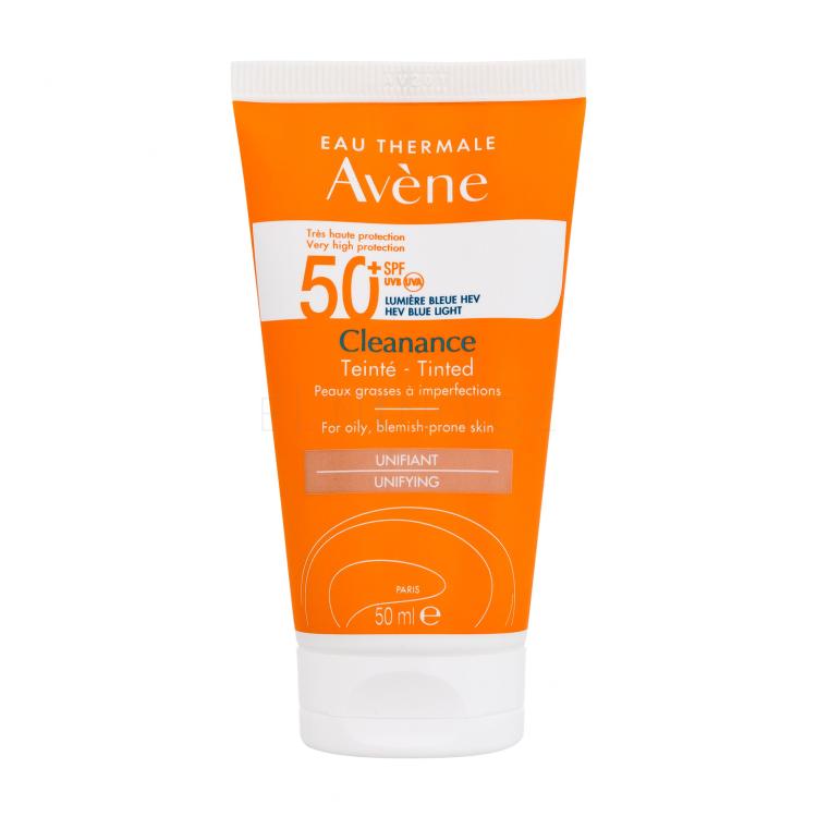 Avene Cleanance Tinted Sun Cream SPF50+ Opalovací přípravek na obličej pro ženy 50 ml