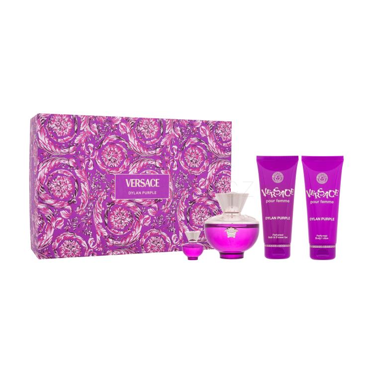 Versace Pour Femme Dylan Purple Dárková kazeta parfémovaná voda 100 ml + parfémovaná voda 5 ml + sprchový gel 100 ml + tělové mléko 100 ml