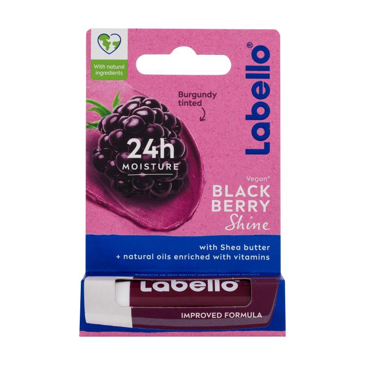 Labello Blackberry Shine 24h Moisture Lip Balm Balzám na rty pro ženy 4,8 g