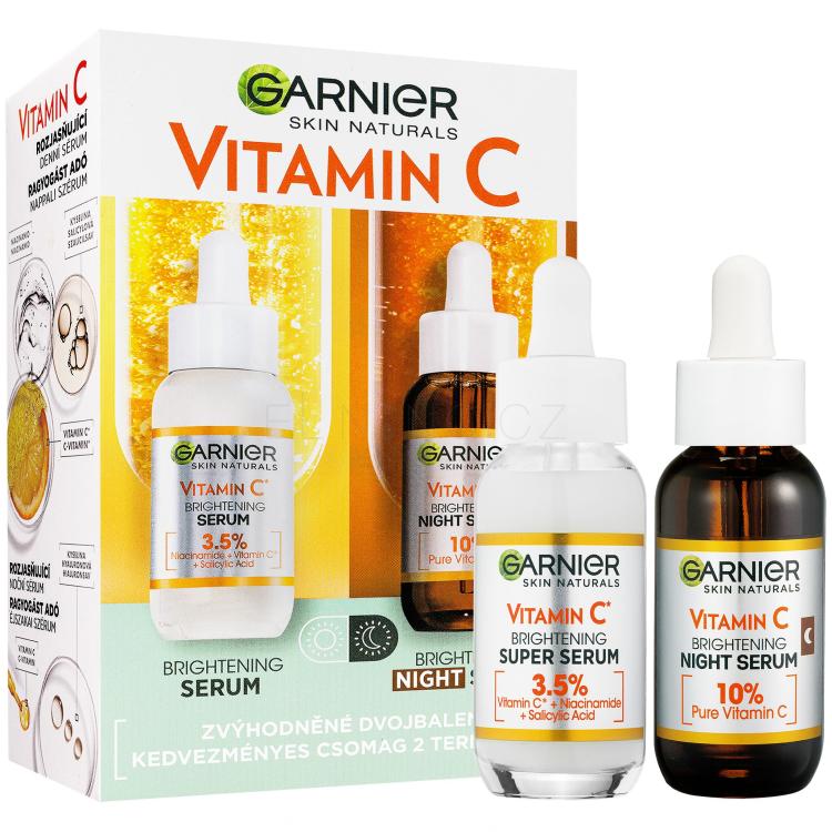 Garnier Skin Naturals Vitamin C Dárková kazeta denní pleťové sérum Skin Naturals Vitamin C Brightening Super Serum 30 ml + noční pleťové sérum Skin Naturals Vitamin C Brightening Night Serum 30 ml