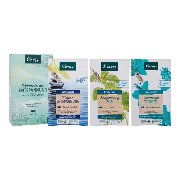 Kneipp Wellness Moment Dárková kazeta koupelová sůl Goodbye Stress 60 g + koupelová sůl Pure Relaxation 60 g + koupelová sůl Deep Relaxation 60 g