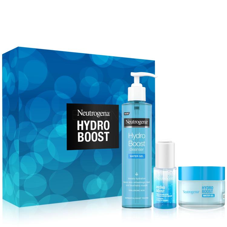 Neutrogena Hydro Boost Gift Set Dárková kazeta pleťový gel Hydro Boost Water Gel 50 ml + pleťové sérum Hydro Boost Hyaluronic Acid Concentrated Serum 15 ml + čisticí pleťový gel Hydro Boost Water Gel Cleanser 200 ml