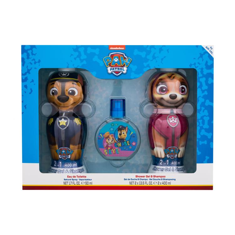 Nickelodeon Paw Patrol Skye &amp; Chase Dárková kazeta toaletní voda 50 ml + sprchový gel Chase 400 ml + sprchový gel Skye 400 ml