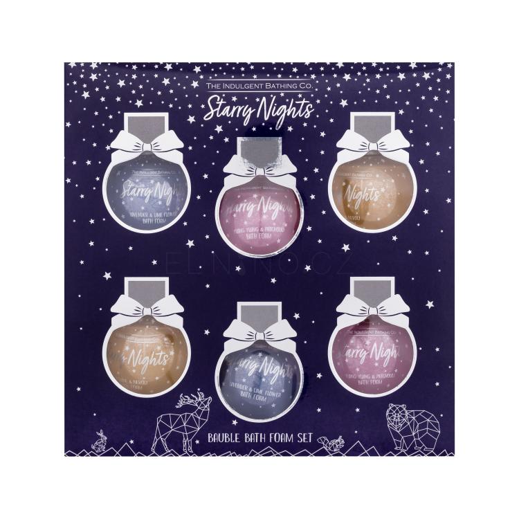 The Indulgent Bathing Co. Starry Nights Bauble Bath Foam Set Dárková kazeta pěna do koupele Lavender And Lime Flower Bath Foam 2 x 30 ml + pěna do koupele Ylang Ylang And Patchouli Bath Foam 2 x 30 ml + pěna do koupele Jasmine And Neroli Bath Foam 2 x 30 ml