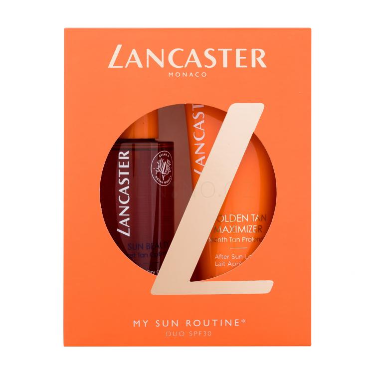 Lancaster Sun Beauty My Sun Routine Dárková kazeta olej na opalování Sun Beauty Satin Dry Oil SPF30 150 ml + mléko po opalování Golden Tan Maximizer After Sun Lotion 125 ml