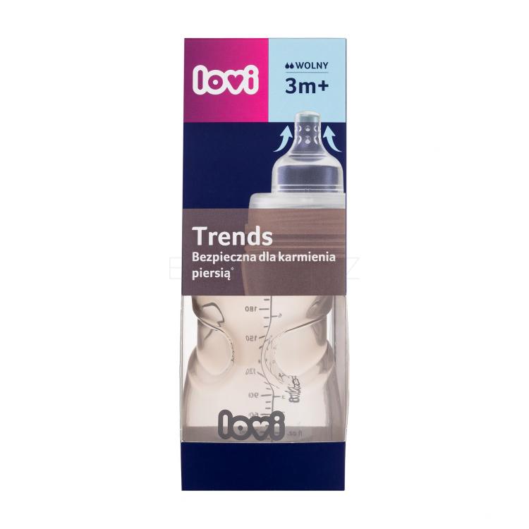 LOVI Trends Bottle 3m+ Beige Kojenecká lahev pro děti 250 ml