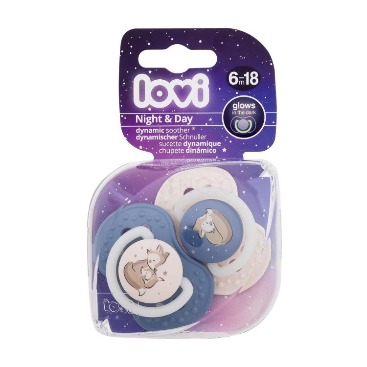 LOVI Night &amp; Day Dynamic Soother Boy 6-18m Dudlík pro děti 2 ks