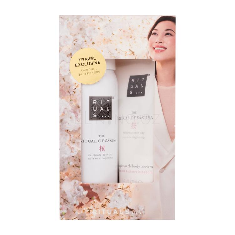 Rituals The Ritual Of Sakura Travel Exclusive Mini Bestsellers Dárková kazeta tělový krém Magic Touch Body Cream 70 ml + sprchová pěna Sensational Foaming Shower Gel 50 ml poškozená krabička