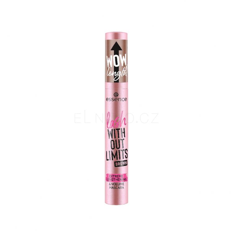 Essence Lash Without Limits Extreme Lengthening &amp; Volume Mascara Řasenka pro ženy 13 ml Odstín 02 Brown