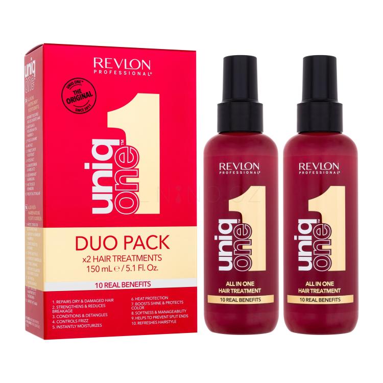 Revlon Professional Uniq One All In One Hair Treatment Duo Pack Bezoplachová péče pro ženy Set poškozená krabička