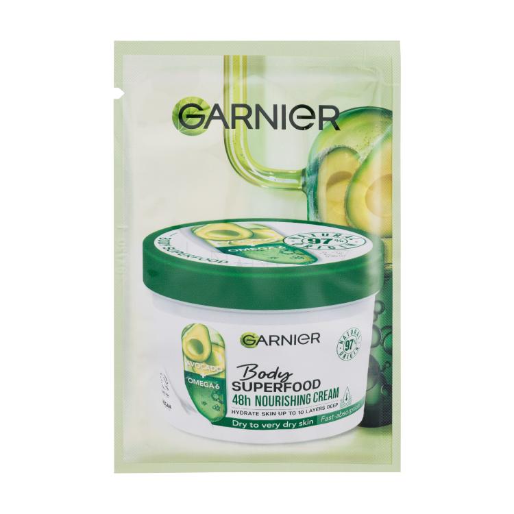 Garnier Body Superfood 48h Nourishing Cream Avocado Oil + Omega 6 Tělový krém pro ženy 7 ml