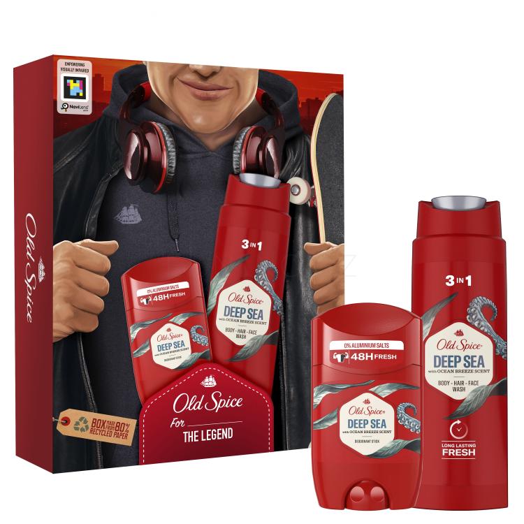 Old Spice Deep Sea Dárková kazeta deostick 50 ml + sprchový gel 3v1 250 ml