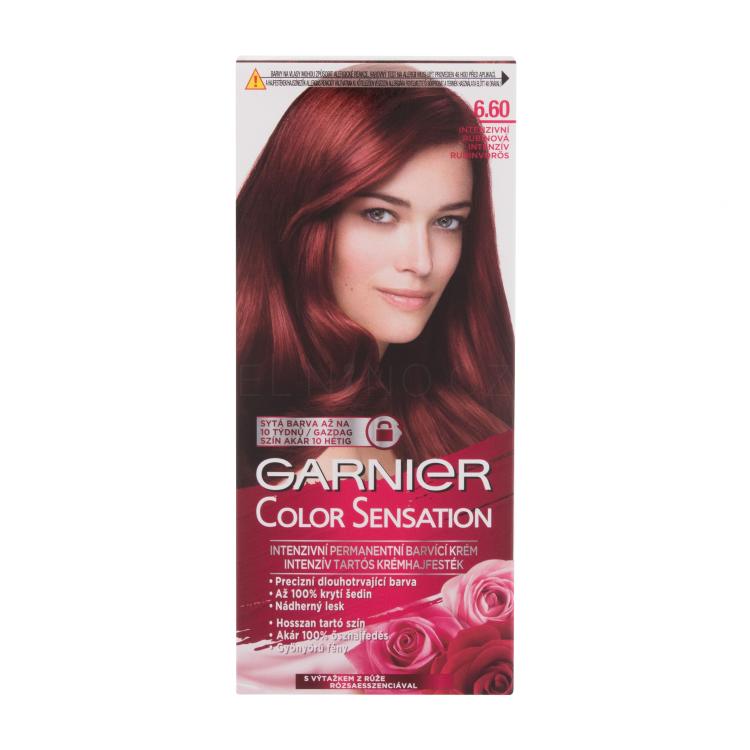 Garnier Color Sensation Barva na vlasy pro ženy 40 ml Odstín 6,60 Intense Ruby poškozená krabička