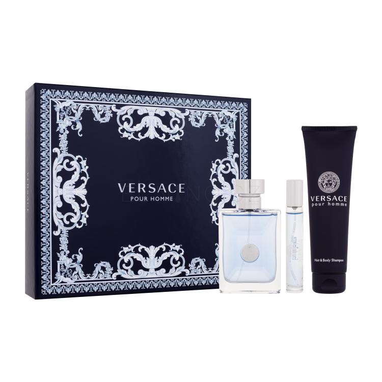 Versace Pour Homme Dárková kazeta toaletní voda 100 ml + toaletní voda 10 ml + sprchový gel 150 ml poškozená krabička