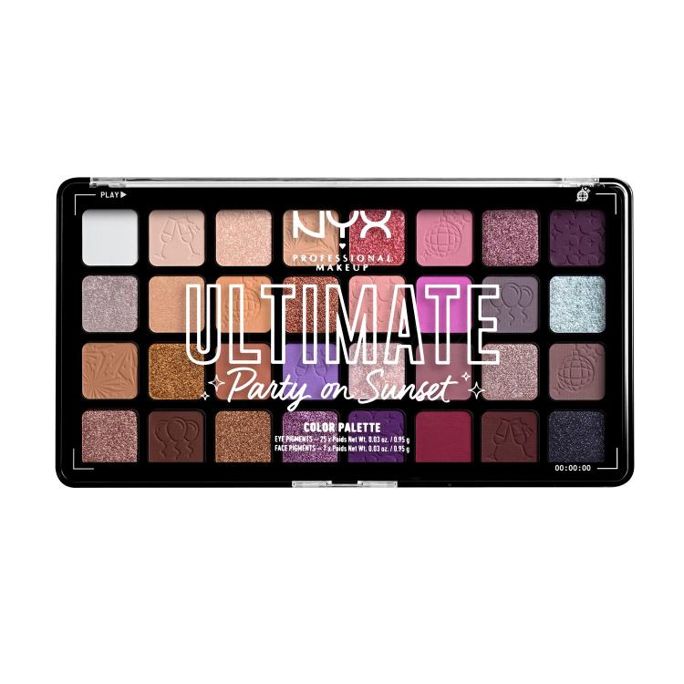 NYX Professional Makeup Ultimate Color Palette Oční stín pro ženy 30,4 g Odstín 01 Party On Sunset