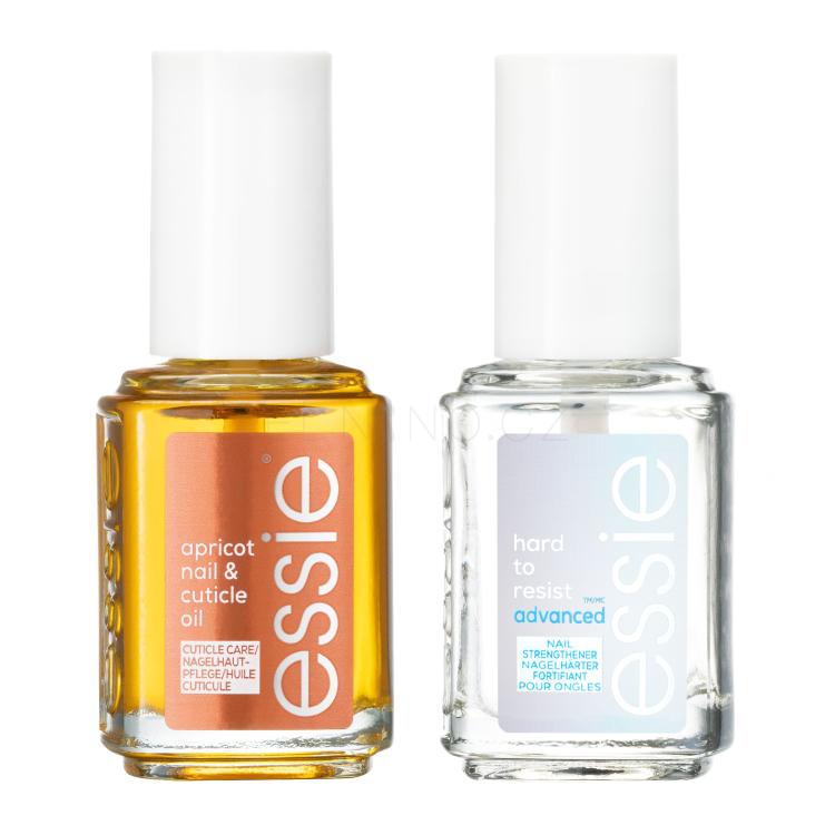 Essie Mani Rescue Hydrate &amp; Strengthen Dárková kazeta péče o nehty Apricot Nail &amp; Cuticle Oil 13,5 ml + péče o nehty Hard To Resist Advanced Nail Strengthener 13,5 ml