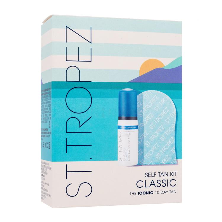 St.Tropez Self Tan Classic Kit Dárková kazeta samoopalovací pěna Self Tan Classic Bronzing Mousse 50 ml + rukavice na aplikaci samoopalovacích přípravků 1 ks