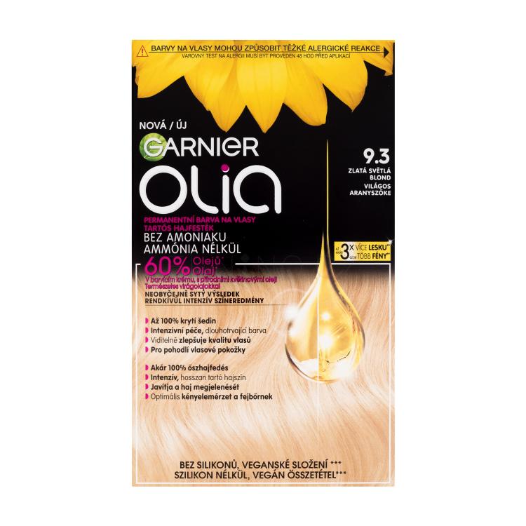 Garnier Olia Barva na vlasy pro ženy 60 g Odstín 9,3 Golden Light Blonde poškozená krabička