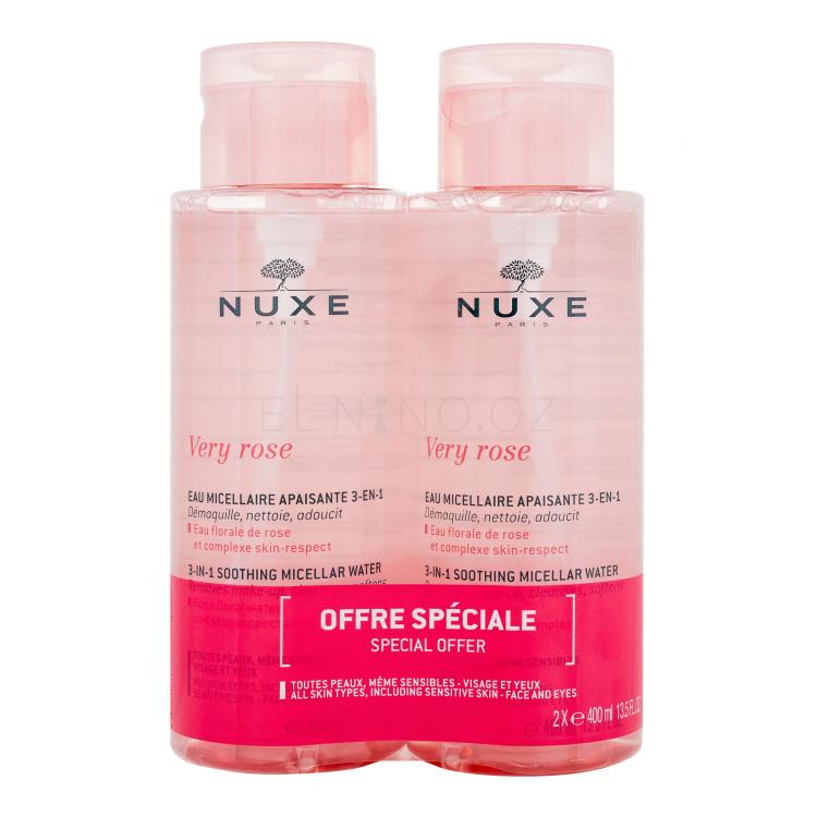 NUXE Very Rose 3-In-1 Soothing Micelární voda pro ženy 2x400 ml