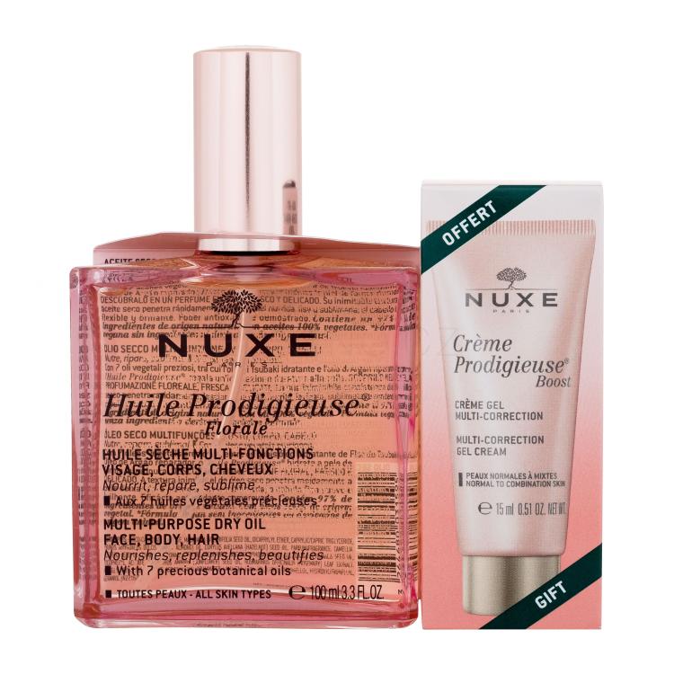 NUXE Huile Prodigieuse Florale Dárková kazeta tělový olej Huile Prodigieuse Florale Multi-Purpose Dry Oil 100 ml + gelový krém Créme Prodigieuse Boost Multi-Correction Gel Cream 15 ml