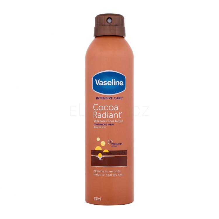 Vaseline Intensive Care Cocoa Radiant Body Lotion Spray Tělové mléko 190 ml