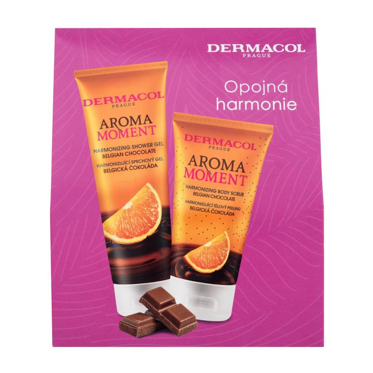 Dermacol Aroma Moment Belgian Chocolate Dárková kazeta sprchový gel Belgian Chocolate 250 ml + tělový peeling Belgian Chocolate 150 ml