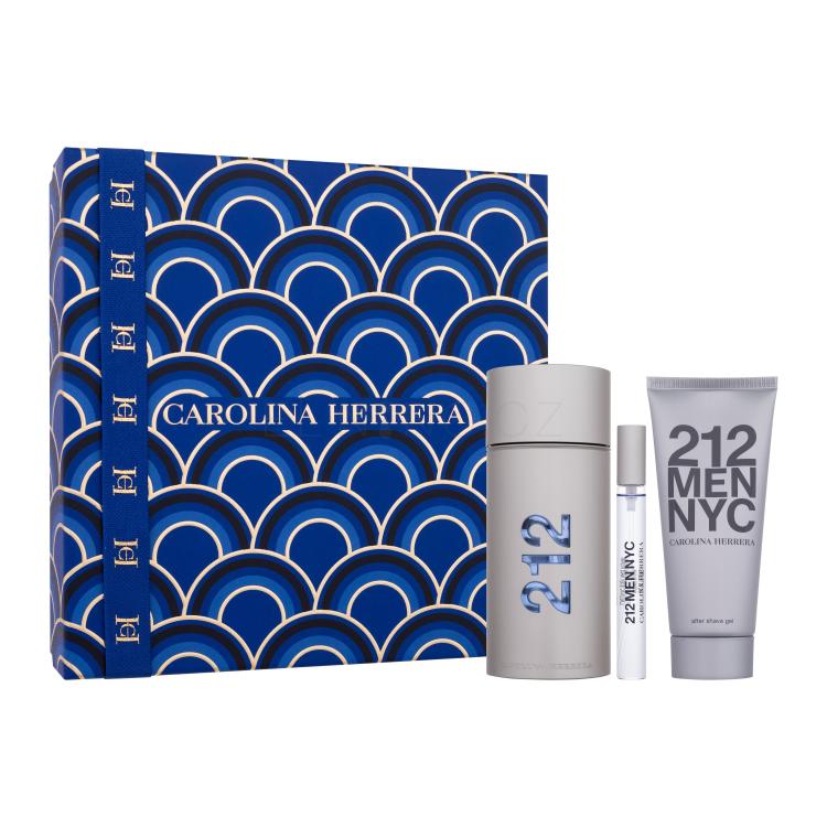 Carolina Herrera 212 NYC Men Dárková kazeta toaletní voda 100 ml + toaletní voda 10 ml + gel po holení 100 ml