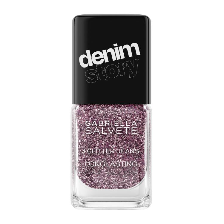 Gabriella Salvete Denim Story Longlasting Nail Polish Lak na nehty pro ženy 11 ml Odstín 01 Glitter Jeans