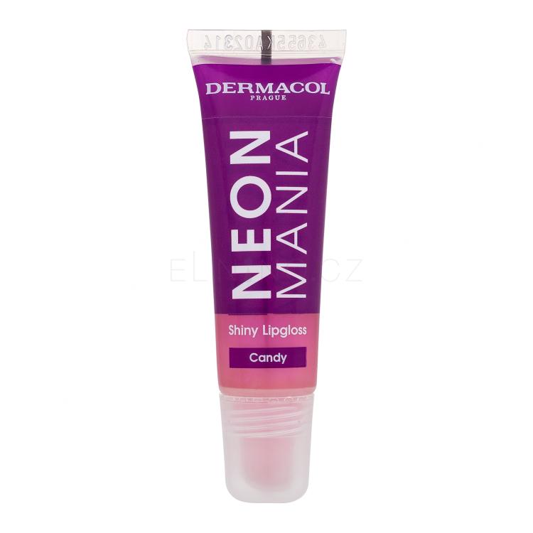 Dermacol Neon Mania Shiny Lipgloss Lesk na rty pro ženy 10 ml Odstín Candy