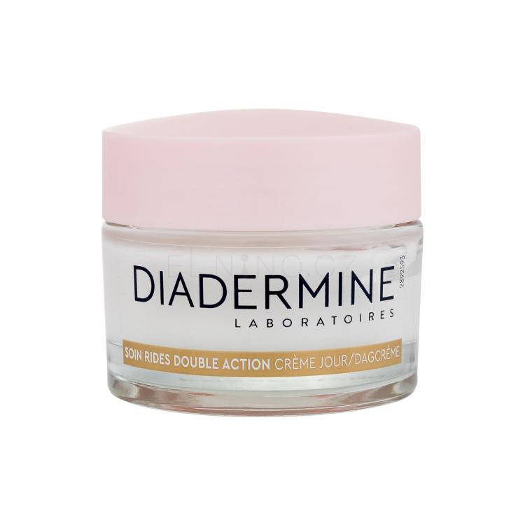 Diadermine Anti-Wrinkle Double Action Day Cream Denní pleťový krém pro ženy 50 ml poškozená krabička