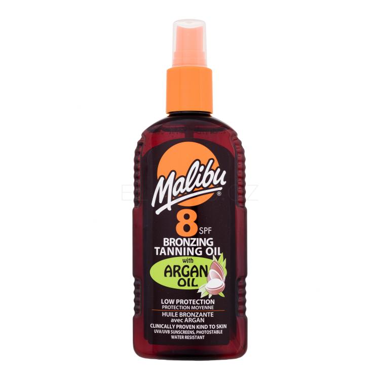 Malibu Bronzing Tanning Oil Argan Oil SPF8 Opalovací přípravek na tělo pro ženy 200 ml