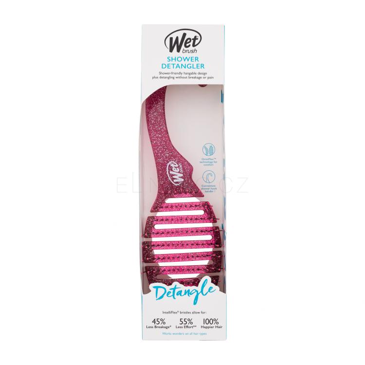 Wet Brush Shower Detangler Kartáč na vlasy pro ženy 1 ks Odstín Pink Glitter