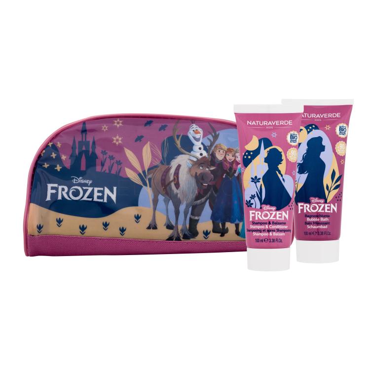 Naturaverde Disney Frozen Dárková kazeta pěna do koupele 100 ml + šampon a kondicionér 100 ml + kosmetická taštička